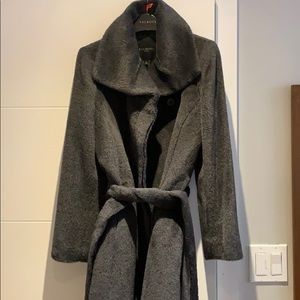 Talbots NWT Gray Wrap Coat Alpaca